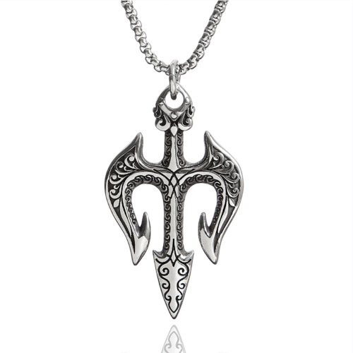 Norse Viking Trident Pendant Stainless Steel Pendant Celtic Knot Biker Pendant SWP0671