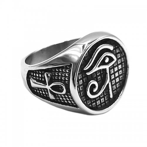 Egypt Pharaoh Eyes Biker Ring Stainless Steel Classic Egyptian Eye of Horus Ra Udjat Amulet Mens Women Ring SWR0830