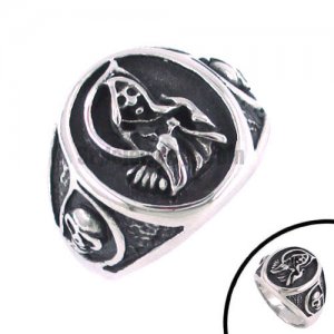 Vintage Stainless Steel Casted Grim Reaper Skull Tribal Biker Men Ring SWR0104