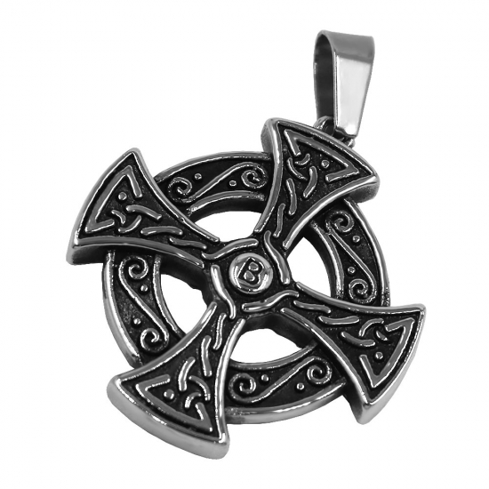 Celtic Knot Jewelry Pendant Stainless Steel Jewelry Fashion Cross Pendant Necklace Biker pendant SWP0707 - Click Image to Close