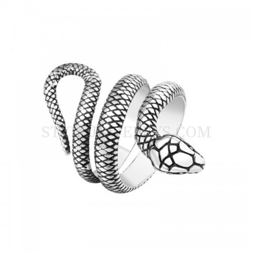 Retro Personality Snake Python Stainless Steel Ring SWR0982