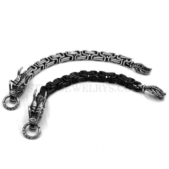 Bicycle Bracelet Silver Black Bracelet Dragon Biker Bracelet Fashion Bracelet Wholesale SJB0360 - Click Image to Close