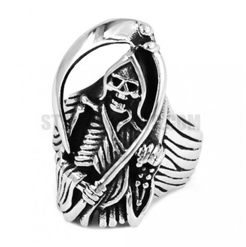 Gothic Stainless Steel Grim Reaper Ring SWR0561