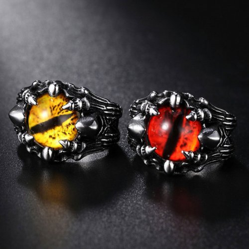 Wizard Ghost Red Eye Yellow Eye Men Ring Stainless Steel Ring SWR0984