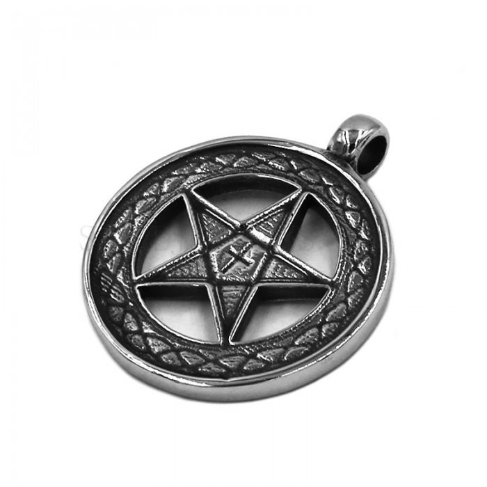 Celtic Knot Circular Pendant Stainless Steel Pentagram Cross Pendat 