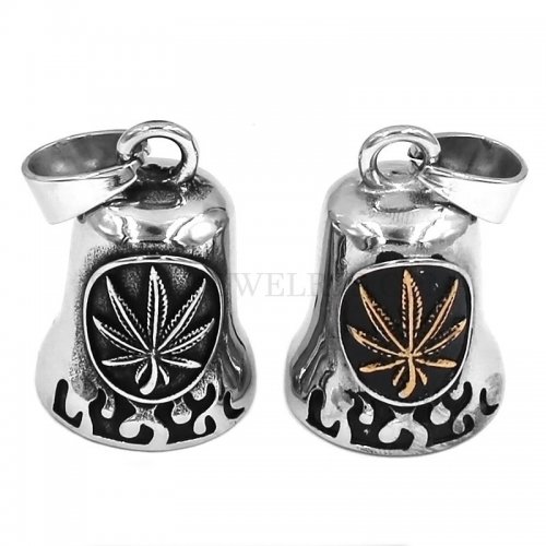 Hemp leaf Bell Pendant Stainless Steel Jewelry Bell Pendant Biker Pendant Wholesale SWP0612