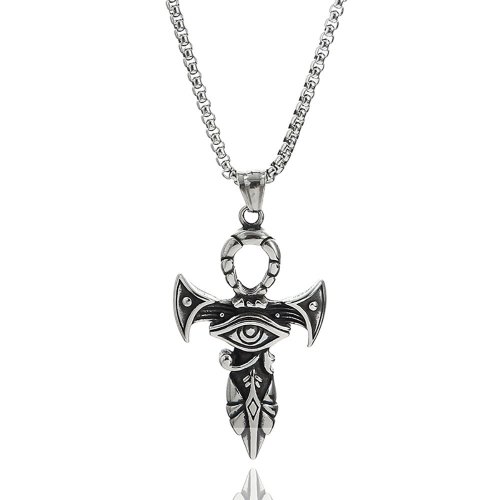 Egyptian Eye of Horus Ra Udjat Amulet Pendant Stainless Steel AXE Pendant Egypt Pharaoh Eyes Biker Pendant SWP0667