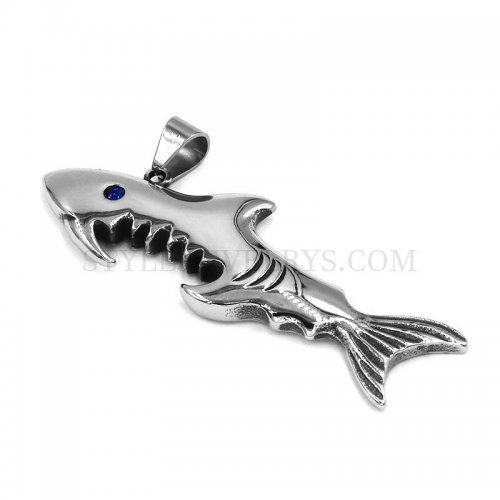 Stainless Steel Fashion Shark Blue Eye Pendant Bottle Opener Pendant SWP0543