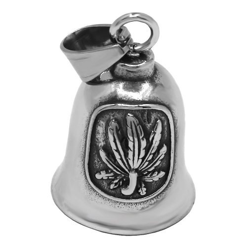 Hemp Leaf Bell Pendant Stainless Steel Jewelry Biker Bell Pendant SWP0692