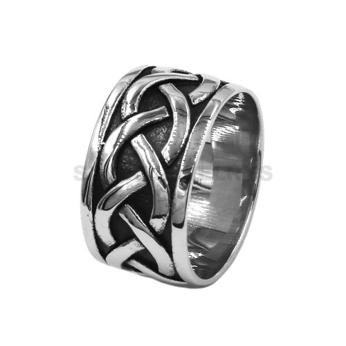 Celtic Knot Ring Stainless Steel Jewelry Classic Punk Claddagh Style Fashion Motor Biker Ring Men Women Ring SWR1010