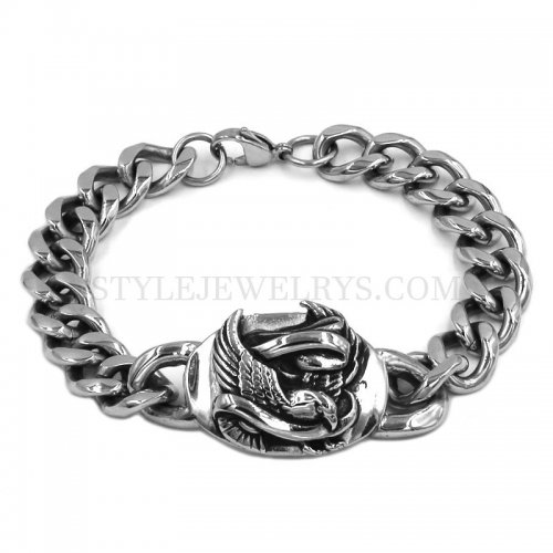 Wholesale Classic Biker Eagle Bracelet Stainless Steel Jewelry Classic Cool Eagle Motor Biker Mens Boys Bracelet SJB0352