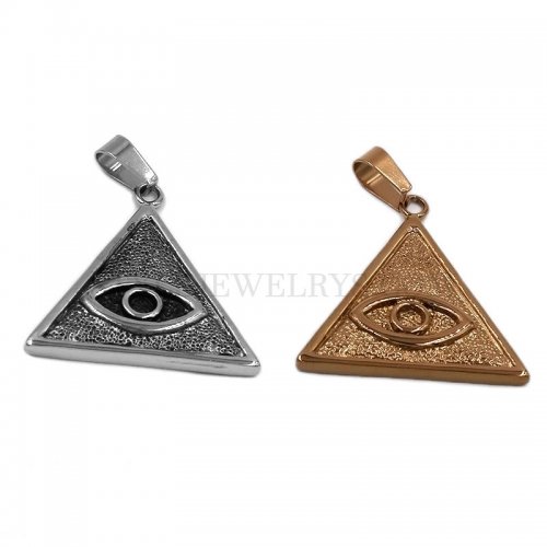 Wholesale Illuminati Pyramid Eye Symbol Pendant Stainless Steel Jewelry Pendant Biker Pendant SWP0515