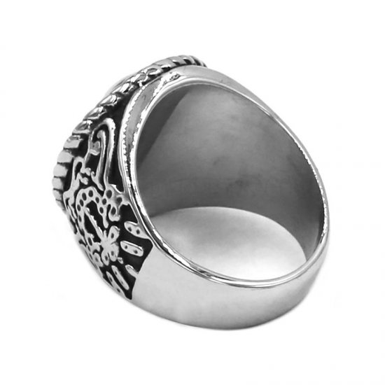 Vintage Gothic Hollow Skull Ring Stainless Steel Hollow Skull Cross ...