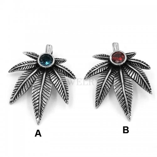 Hemp leaf pendant Necklace Stainless Steel Jewelry Biker Pendant Wholesale SWP0484