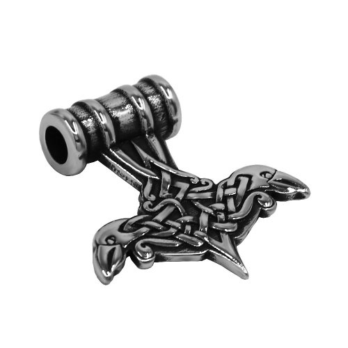 Nordic Viking Thor Hammer Necklace Men's Stainless Steel Odin Raven Amulet Pendant Necklace Fashion Jewelry Gift SWP0706