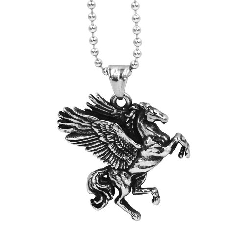 Double Wings Horse Pendant Stainless Steel Animal Pendant Fashion Pegasus Biker Pendant SWP0642