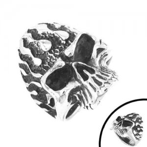 Mens Biker Vintage Gothic Stainless Steel Skull Ring SWR0106