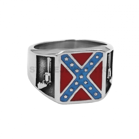 Classic American Flag Ring Stainless Steel Jewelry Ring Biker Men Ring SWR1020 - Click Image to Close