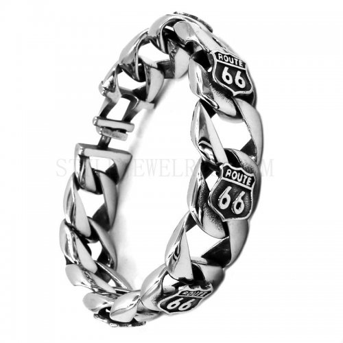 Route 66 Bracelet Mother Road USA Highway Bracelet Stainless Steel Route 66 Bangle Bracelet SJB0346