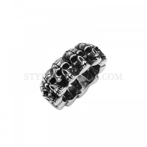 Gothic Skull Ring Stainless Steel Jewelry Ring Biker Skull Ring Men Ring Wholesale SWR0960