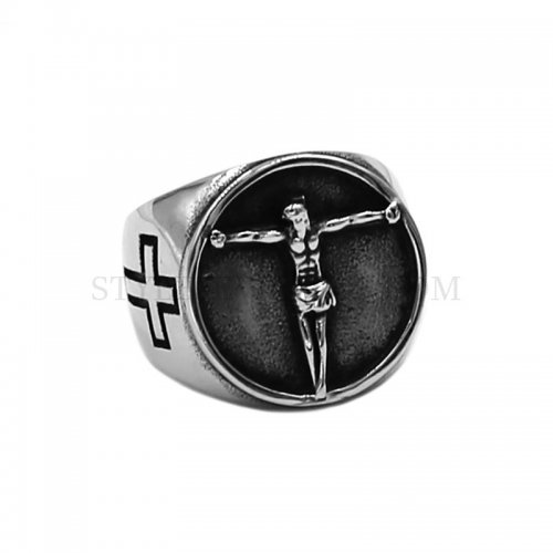 Cross Jesus Ring Stainless Steel Jewelry Cross Ring SWR0867