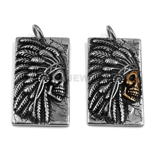 Vintage Gothic Indian Skull Pendant Stainless Steel Jewelry Skull Pendant Biker Pendant SWP0623