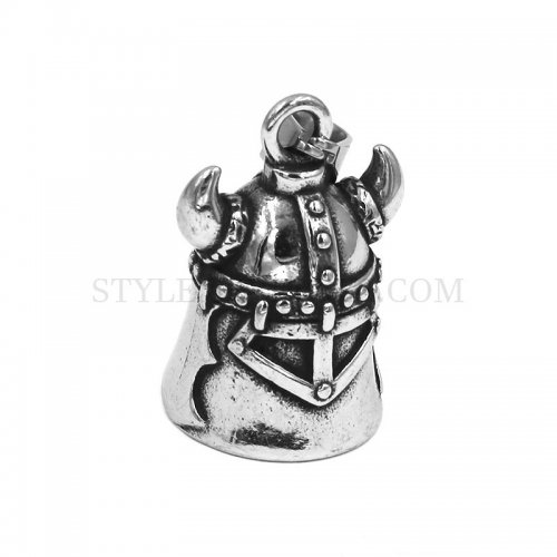 Punk Vikings Helmet Bell Pendant Stainless Steel Jewelry Fashion Norse Viking Biker Men Pendant Christmas Gift SWP0617