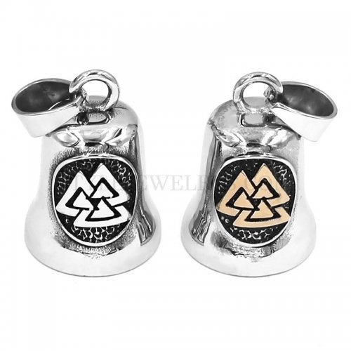 Norse Viking Rune Bell Pendant Stainless Steel Odin's Rune Celtic Knot Biker Men Pendant Christmas Gift SWP0611