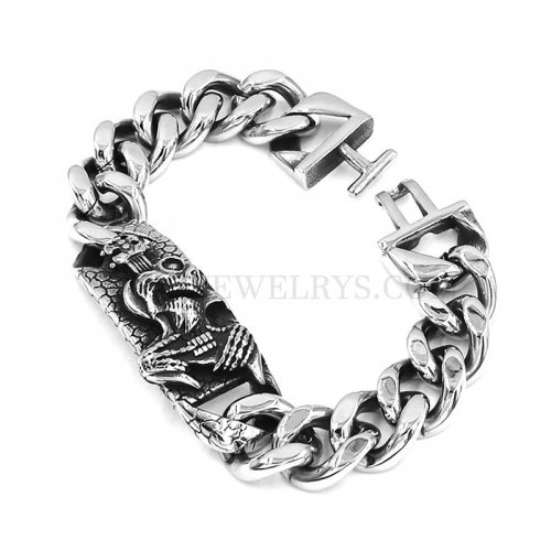 Guitar Skull Jewelry Bracelet Stainless Steel Jewelry Bracelet Biker Men Bracelet SJB0380