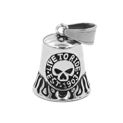 Fashion Live To Ride Eagle Bell Pendant Stainless Steel Skull Head Biker Bell Men Christmas Gift SWP0651