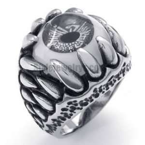 Stainless Steel Dragon Claw Evil Eye Men Ring SWR0084