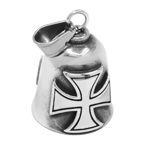 Fashion Cross Bell Pendant Necklace Stainless Steel Jewelry Biker Cross Bell Pendant SWP0690