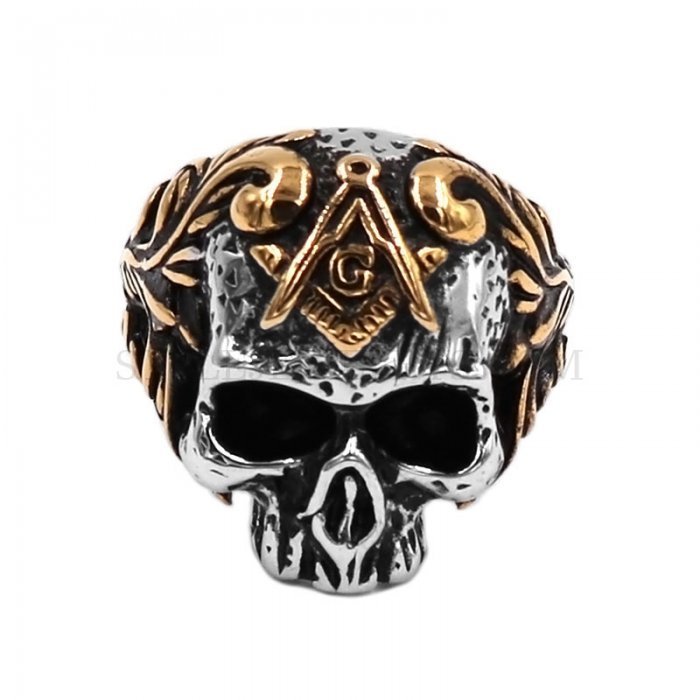 Wholesale Vintage Gothic Skull Ring Stainless Steel Jewelry Masonic ...