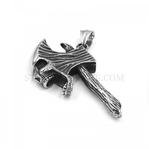 Vintage Gothic Axe Skull Jewelry Pendant Skull Jewelry Pendant Biker Pendant SWP0594