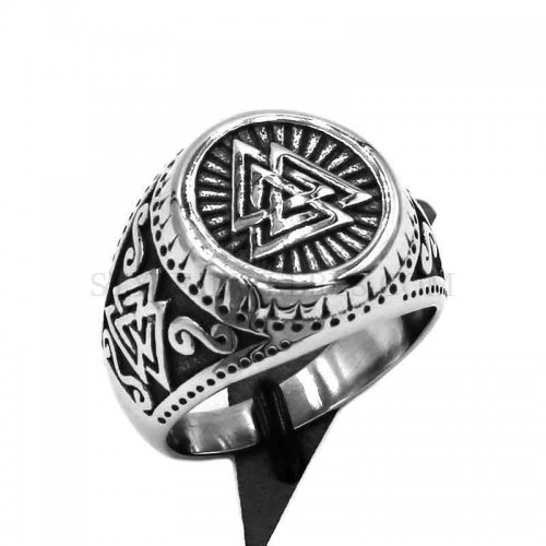 Norse Viking Biker Ring Celtic Knot Amulet Ring Stainless Steel Jewelry Odin Symbol Motor Biker Ring Wholesale SWR0909