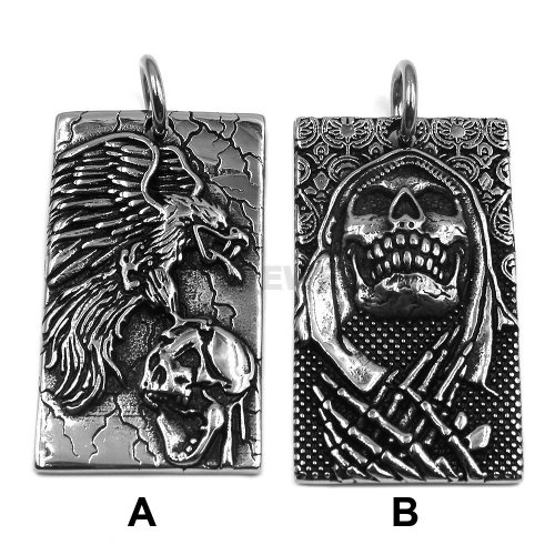 Vintage Gothic Skull Pendant Stainless Steel Skull Pendant Biker Pendant SWP0624